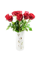 Bouquet of Red Roses Isolated on White