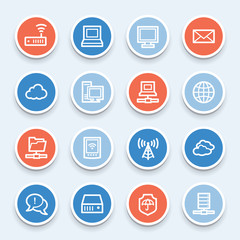 Cloud computing & internet icons set