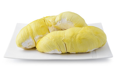 Durian on white plate