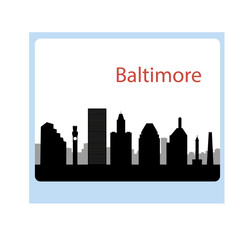 Baltimore USA city skyline silhouette vector illustration