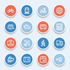 Transport web icons set