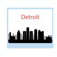 Fototapeta premium Detroit, Michigan skyline. Detailed vector silhouette