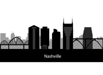 Nashville USA city skyline silhouette vector illustration