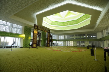 Interior of Cyberjaya Mosque in Cyberjaya, Malaysia