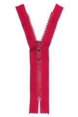 Half open red zipper