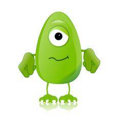 green monster character expressions funny