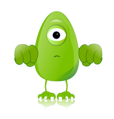 green monster character expressions funny