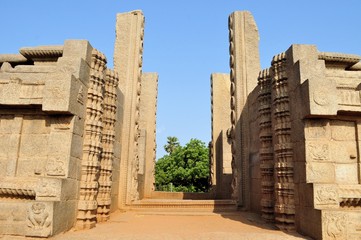 Ancient door gateway in Mamallapuram, India
