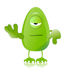 green monster character expressions funny