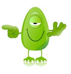 green monster character expressions funny