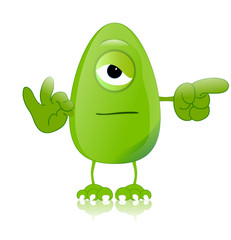 green monster character expressions funny