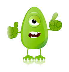 green monster character expressions funny