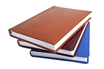 Colorful books on a white background