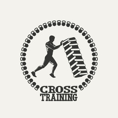 Cross Training man silhouet logo