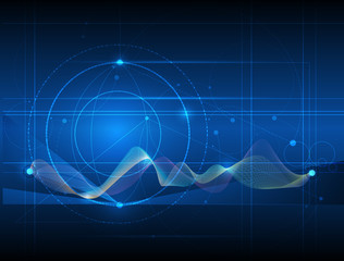 Abstract futuristic wave-digital  technology concept