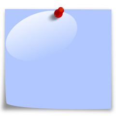 Post-It Blau mit Blase