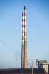 Poolbeg Generating Station in Dublin city bay