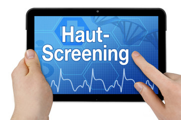 Tablet mit Interface und Hautscreening