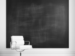 Blank poster and white chair
