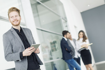 Young man with tablet