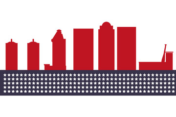 Louisville Kentucky city skyline silhouette. Vector illustration