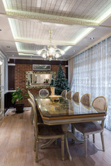 Apartment interior, stylish dining area