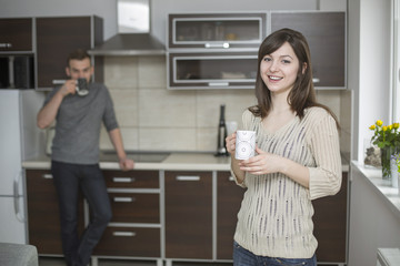 Young couple in kitchen