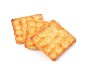 Cracker on white background