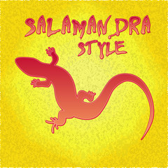 Beautiful colored lizard, lizard silhouette. Vector illustration