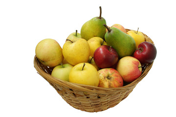 Wicker basket full of fruits