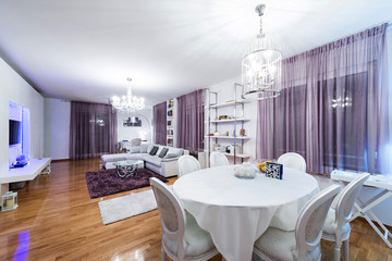 Apartment interior-dining and living room