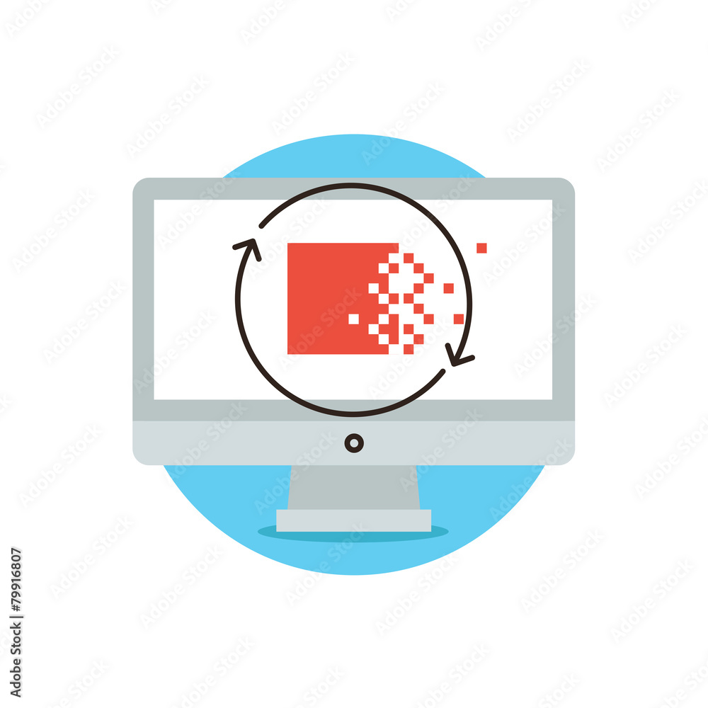 Aufkleber Encryption and data protection flat line icon concept