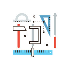 Engineering tools flat line icon concept