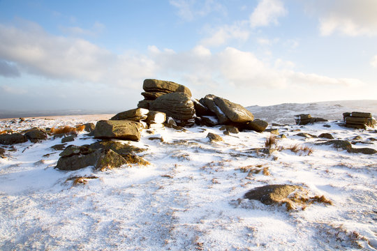 Winter Rowtor Dartmoor Devon Uk