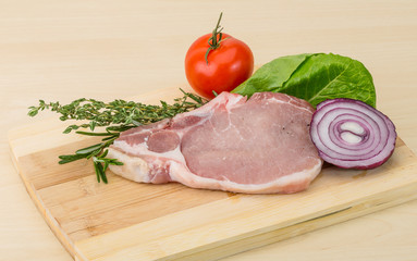 Raw pork steak