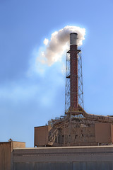 Industrial chimney and smoke pollution