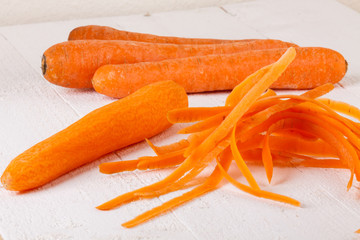 Fresh peeled carrots