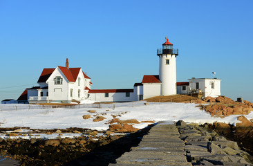Fototapeta na wymiar Eastern Point Lighthouse, Cape Ann, Massachusetts
