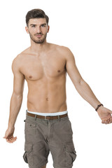 Fototapeta premium Handsome shirtless naked young man