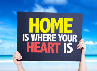 Home is Where Your Heart Is card with beach background