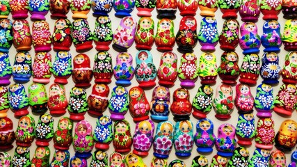 Fototapeta na wymiar background of Russian nesting dolls