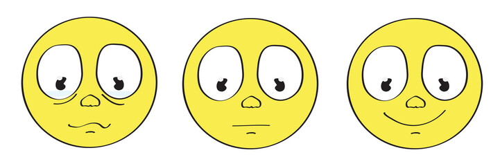 yellow smiley sad emoticon