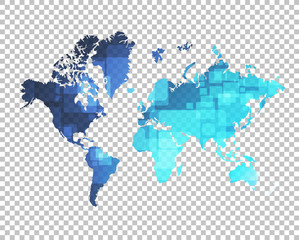 Fototapeta na wymiar world map over a blank design layer