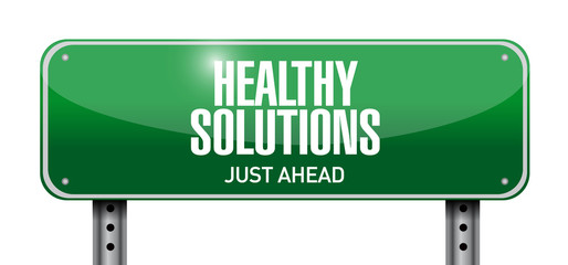 healthy solutions road sign illustration
