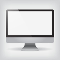 Monitor with a shadow on a gray background vector illustration
