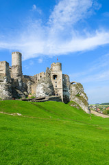 Beautiful castle in Ogrodzieniec near Krakow in spring, Poland
