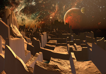 Futuristic Alien City - Computer Artwork