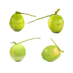 Green coconut Fruit isolated on white