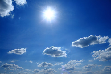 Blue sky and sun