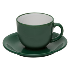 coffee or tea cup with saucer isolated on white backgroun